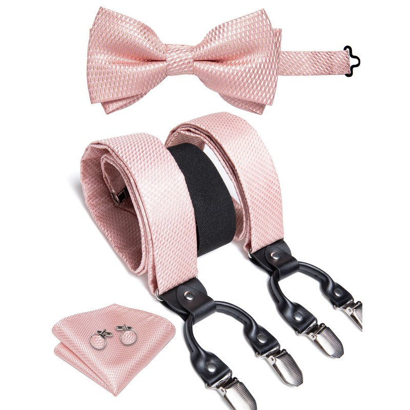Men's Paisley Suspenders and Bow Tie Set for Formal Wear