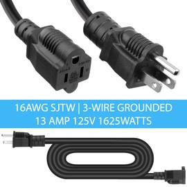 Kasonic 25 Feet Outdoor Extension Cord, ETL Listed, SJTW 16AWG/13A 3 Prong Power Cord, Flexible Long Wires for Home or Office Use, Black