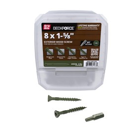 Grip-Rite GRDF158STGR5 DeckForce #8 x 1-5/8" Nano Coated Wood Screws, Green, 5lb Box