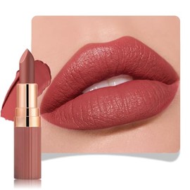 evpct Labial Cremoso Mate Coral Anaranjado Rojo Para Mujer, De Larga Duración, Aterciopelado, Resistente Al Agua, Con Lápiz Labial En Crayón, Color...