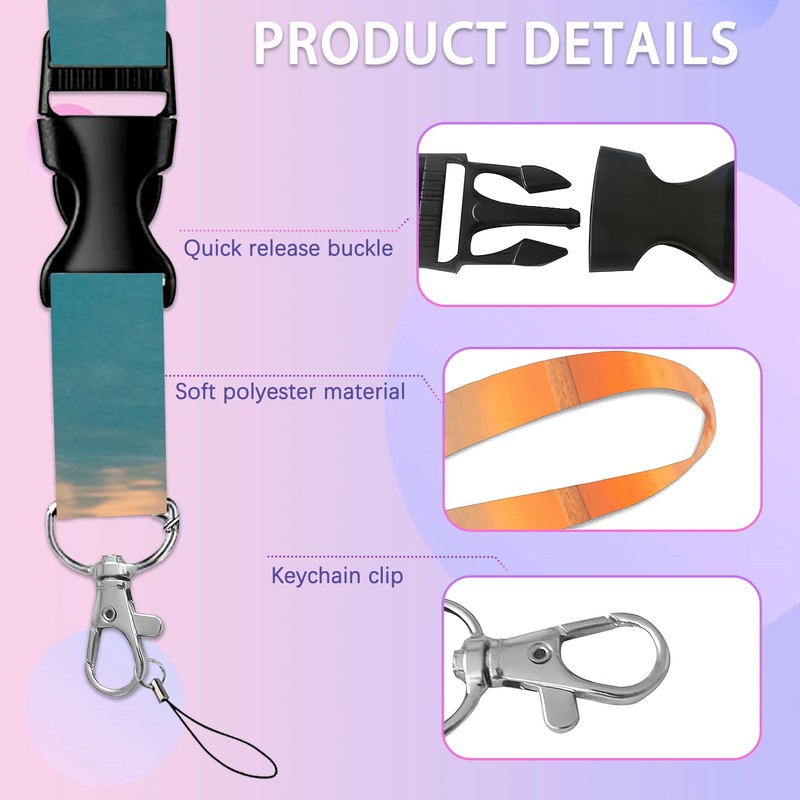 Beach Palm Tree Lanyards for Id Badges,ID Badge Holder and