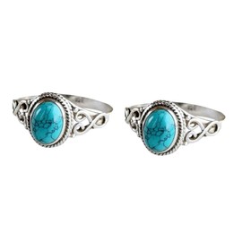 TEHAUX 2pcs Engagement Ring Western Style Jewelry Aesthetic Ring Confirmation Present Girls' Present