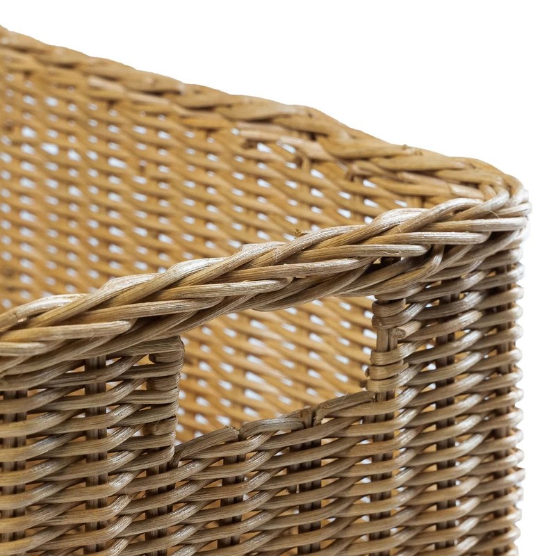 The Basket Lady Long Low Wicker Basket, Large, 25 in