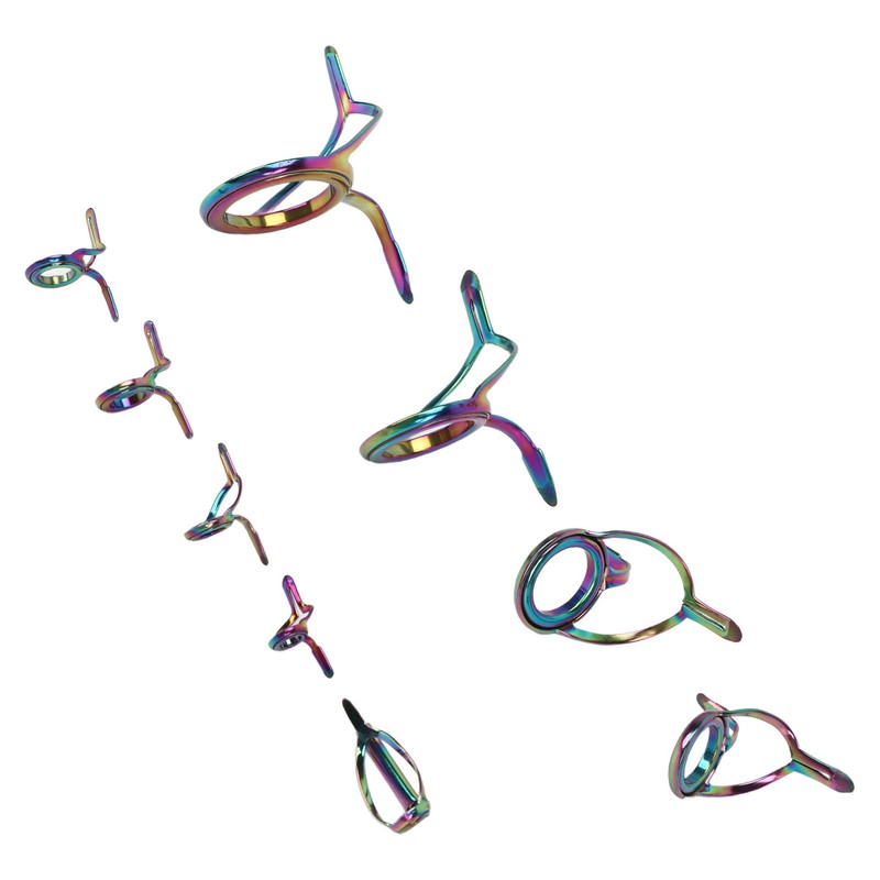 9PCS Lure Fishing Rod Guide Ring Set Stainless Steel Ceramic