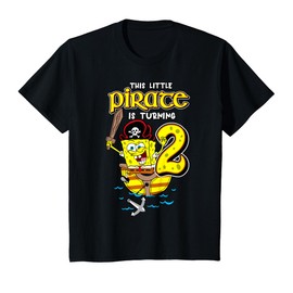 Mademark x SpongeBob SquarePants - Kids SpongeBob SquarePants 2 Year Old Pirate Party 2nd Birthday T-Shirt
