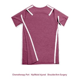 Post Shoulder Surgery Shirts for Men Women Unisex After Rotator Cuff Surgery Shirt Snap Access Recovery Hospital Shirt (US, Alpha, X-Large, Regular, Regular, Deep Red)