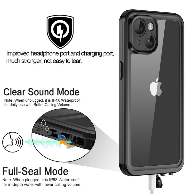 Comboproof for 15 Plus Waterproof Case,Waterproof Shockproof IP68 Full-Body Sturdy