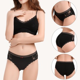 LEVAO Womens Underwear Cotton Hipster Panties Breathable Bikini Multipack S-XL