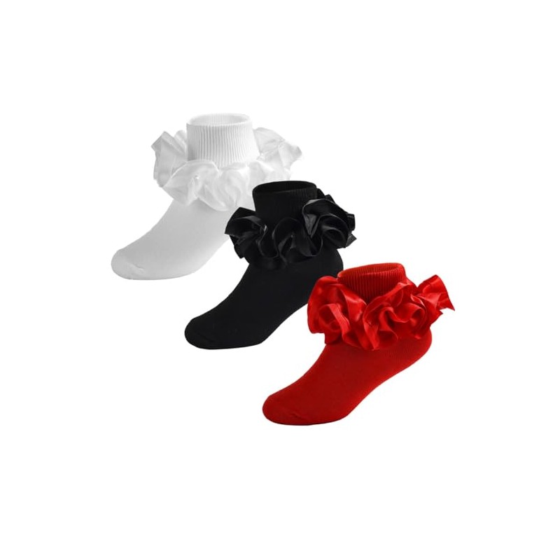 Calcetines de Encaje Con Volantes de Algodón Para Niñas Pequeñasos