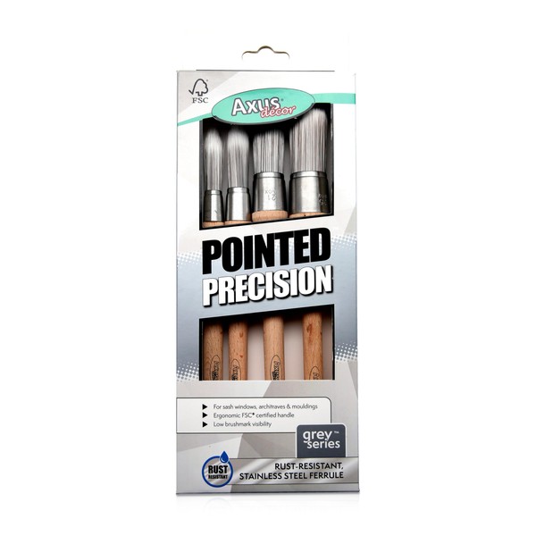 Axus Décor Pointed Precision Brush Set - Grey