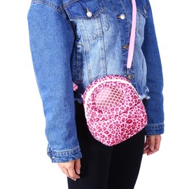 Yosoo Three Size Small Pets Carrier Bag Hedgehog Hamster Mouse Outgoing Bags Leopard Portable Travel Backpack, Pink-M