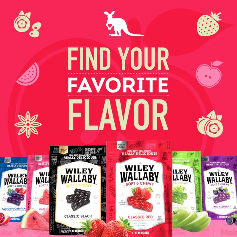 Wiley Wallaby Licorice 10 Ounce Variety Pack - Red, Watermelon
