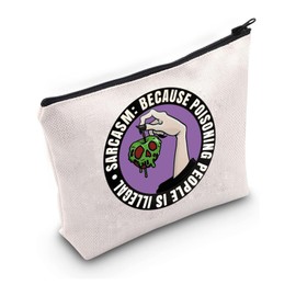 PXTIDY Evil Queen Poison Apple Makeup Bag Witch Poison Villains Gifts Sarcasm Because Poisoning People is Illegal Poison Gift