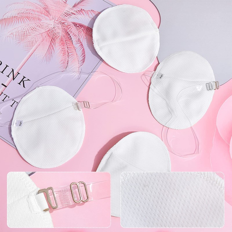4 Pairs Underarm Sweat Pads Reusable Armpit Absorbing Guards Washable