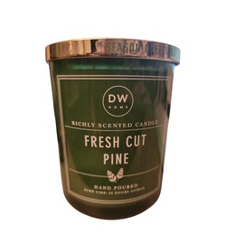 Richly Scented Candle, Green Jar, Tin Lid, Double Wick, Scented Fresh Cut Pine Candle