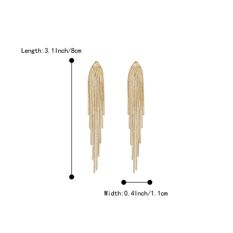 Clearine Clip-on Earrings Gold Plated Fashion Long Chandelier Dangling Linear