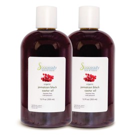 Soapeauty JAMAICAN BLACK CASTOR OIL Cold Pressed Unrefined | 100% Pure Natural Black Castor Oil Promotes Healthy Skin & Hair | Carrier Oil & Strengthens Nails | 24 fl oz (2 * 12 fl oz)