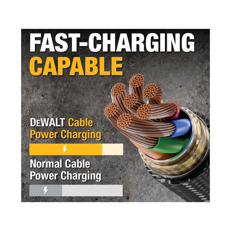 DEWALT BRAIDED CABLE FOR LIGHTNING 4FT