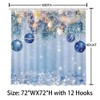 AIBIIN Christmas Shower Curtain for Bathroom Decorations with 12 Plastic