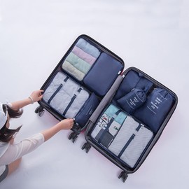 JORMEY 8 Packs Packing Cubes Packing Cubes For Suitcases Travel Storage Bag packing cubes,Cubos De Compresión (Navy blue)