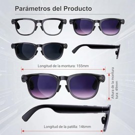2one Gafas Inteligentes con IA, Audio Bluetooth, Cámara 8 MP