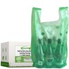 Small Easy-Tie Handle Can Liner(600 Bags) Green Grocery T-shirt Bag