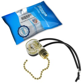 HQRP Ceiling Fan Switch Compatible with Shine Top LS-303N, LS-301B E218558, Westinghouse 77023, Harbor Breeze 33908 2-Wire Pull Chain Fan Light Switch with 2 Pre-Installed Wires, UL Listed