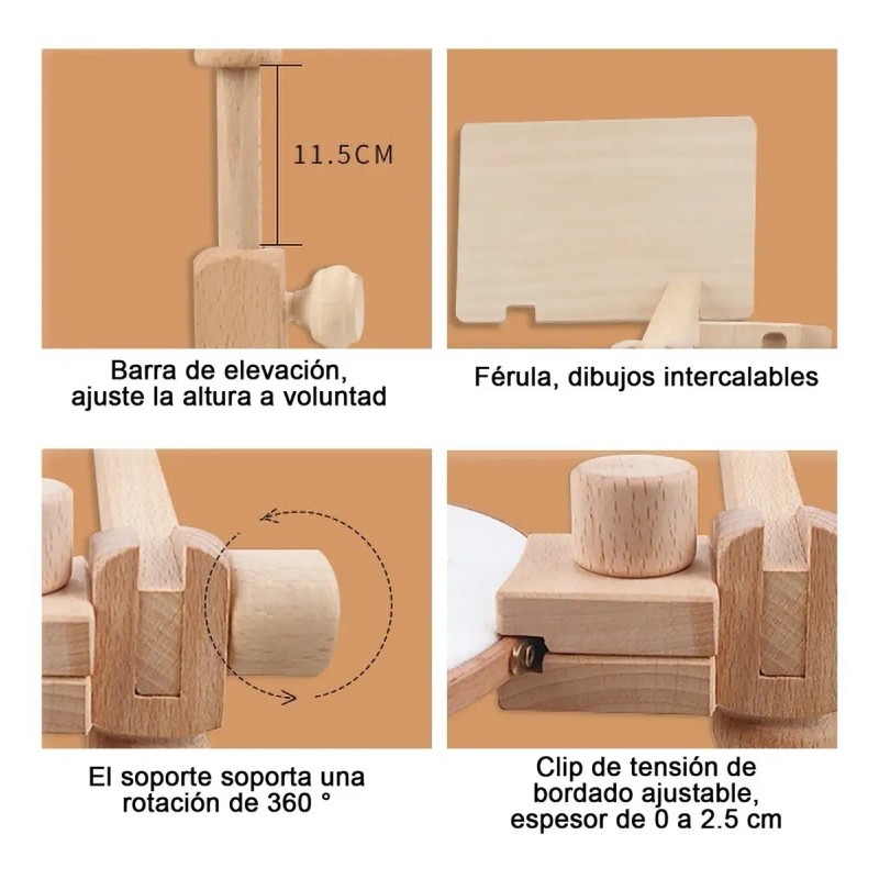 Porta Bastidor Madera Barnizado, Soporte Bastidor, Bordado