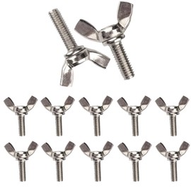 M6x20mm Butterfly Wing Screws,10PCS 304 Stainless Steel Wing Nuts Bolts,Heavy Duty Hand Twist Tighten Fasteners for DIY Fix Hardware