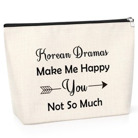 Funny Korean Drama Gift Korean Drama Lover Makeup Bag K Drama Fans Gift Cosmetic Bag for K-Drama Mum Christmas Birthday Present for K-Drama Lover K Drama Zipper Bag for Women Girls