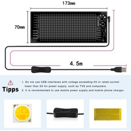 TOWEBOORY Flexible LED Scoreboard, Programmable LED Scrolling LED Sign with App Control, for Car, Truck, Shop, Bar, Graffiti, Animation (70 x 173 mm)