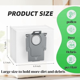 10Pack High Capacity Vacuum Bags，Replacement Parts,adapted to Q5, Q5 Pro+,S7 MAX, S7 MaxV Ultra, Q8 MAX, Q8Max+, Q7 MAX, Q7 MAX +, S8 Pro Ultra, S8 MAX, S8 MaxV Ultra, S8+, S8, Vacuums