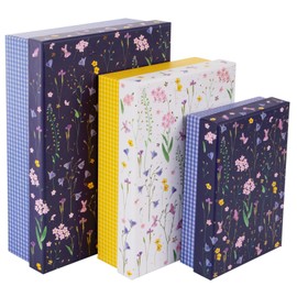 goldbuch 85 154 Meadow Miracles Cardboard Set 3 Boxes Dimensions Large Box 18.5 x 26 x 7.5 cm Medium Box 15.5 x 22 x 6.5 cm Small Box 12.5 x 18 x 5.5 cm Gift Box Set Flower Motif