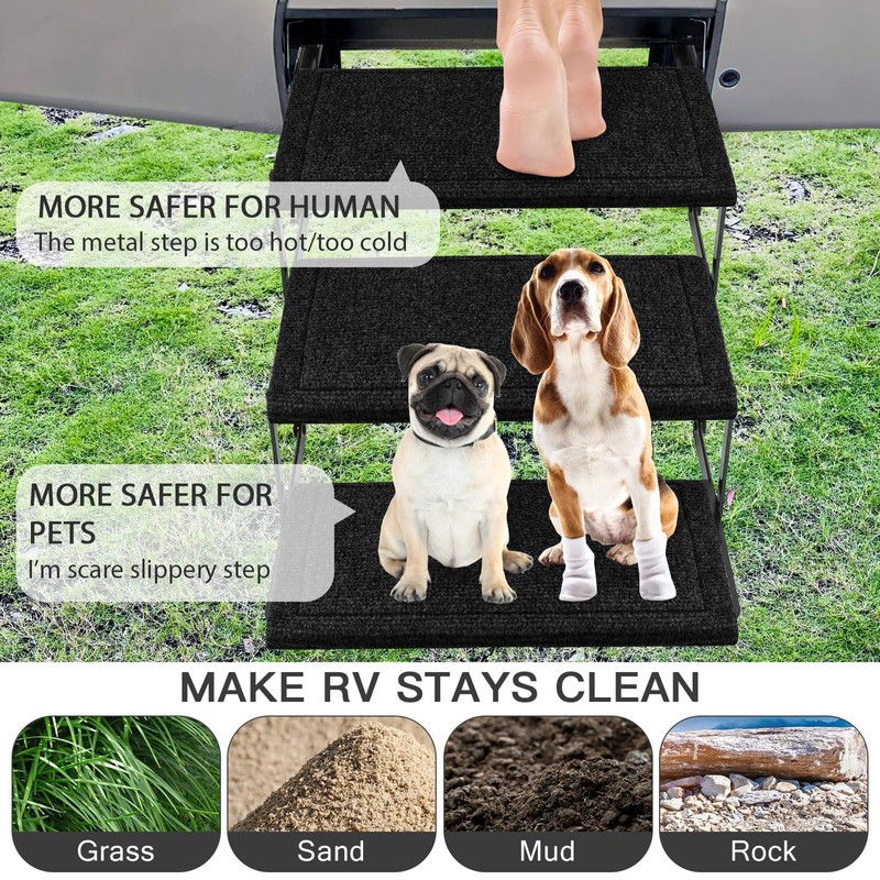 OKBA RV Step Covers,23" Wide Camper Step Cover for 8-11"