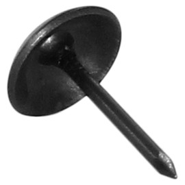 Piutouyar 200 Pcs Black Upholstery Tacks Antique Metal Thumb Tacks Round Head Upholstery Pins for Upholstered Furniture Cork Board DIY Projects or Home Decor 9 x 15mm