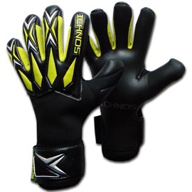 ICHNOS Defract Extended Pro Palm adult size football goalkeeper gloves Black Lime Silver (9)