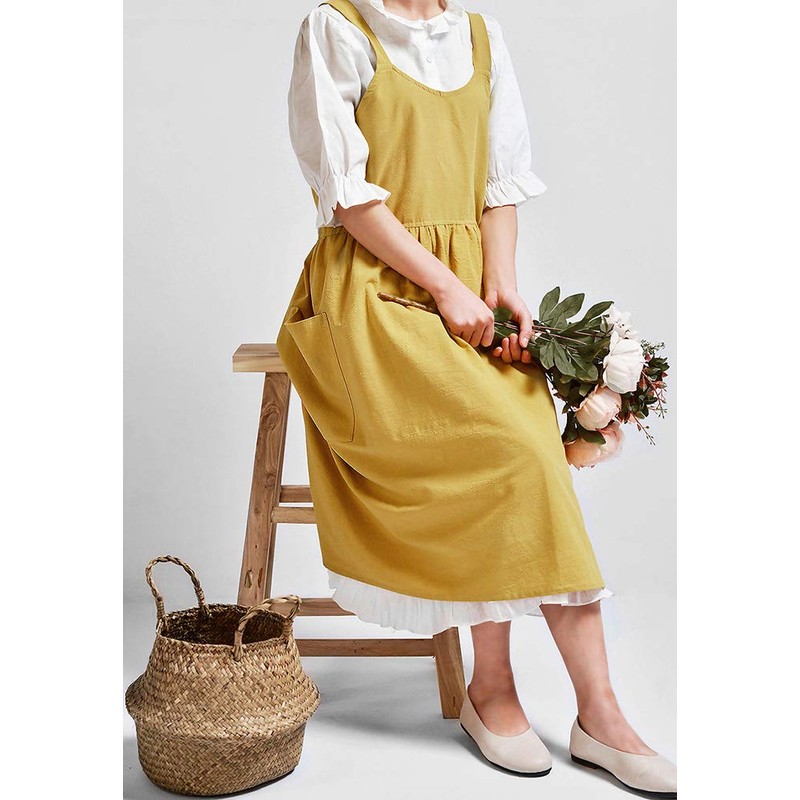 Nanxson CF3088 Women's Cotton Linen Apron Kitchen Apron Bib Apron