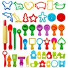 FRIMOONY Dough Tools Set for Kids, Various Plastic Molds, Assorted