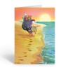Stonehouse Collection - Santa Beach Walk Christmas Card - Beach