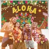 Luau Party Decorations Hawaiian Aloha Backdrop Banner Tropical Tiki Totem