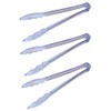 Set of 3 Clear Plastic Food Service Tongs. Dishwasher Safe