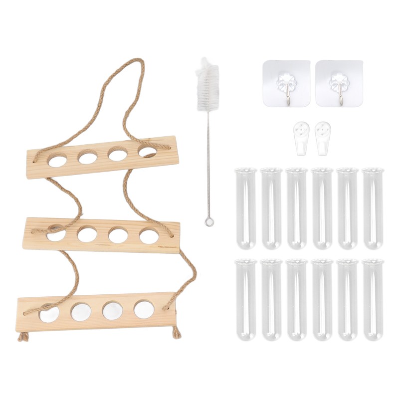3 Tiered Wall Hanging Plant Terrarium with 12 Test Tubes