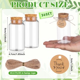 HCEWSBFD 36 Packs Plant Propagation Stations with Hole Lid Clear Plastic Cultivation Bottles Tabletop Hydroponic Containers with Thank You Tags for Home Gardening Office Desktop Decoration
