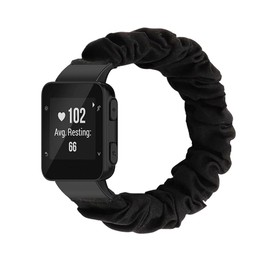 Scrunchie Bands for Garmin Forerunner 35,for Women Girl,Fabric Replacement Smart Watch Wristbands Straps,Accessories,Large Small (Black, Large)