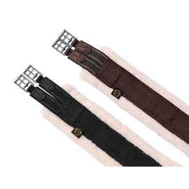 T TEKE Daily English Girths for Horses: Padded with Fleece, Double-Sided Heavy-Duty Elastic and Stainless Steel Buckles (Sizes 38”-56")"