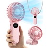 Handheld Fan, Foldable Portable Fan with LED Display, 3000mAh Battery