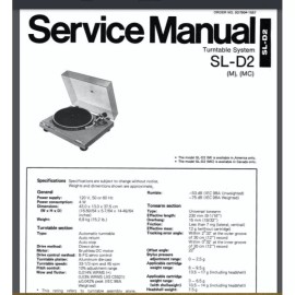 TECHNICS SL-D2 turntable record player service manual comb bound gloss cover