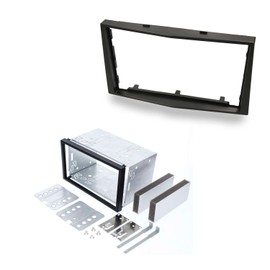 Audioproject A449 Car Radio Fascia Set Double DIN Compatible with Opel Corsa D Astra H Zafira B Tigra Antara Vivaro 2-DIN Metal Installation Bay Car Radio Fascia Black