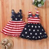 USKIDKK Toddler Baby Girls 4th of July Outfit Straps Bowknot