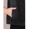 CIMUK Women's Denim Vest Button Down Jacket W Chest Flap